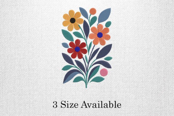 Colorful Floral Bunch: A Seasonal Embroidery Staple
